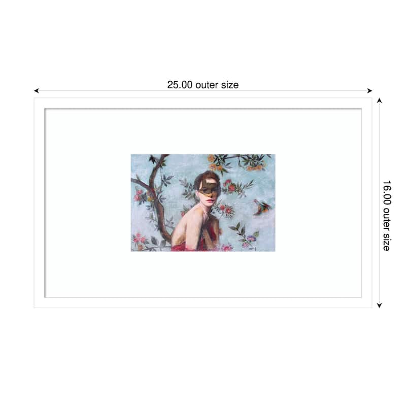 Veiled in Crimson by Karenina Fabrizzi Wood Framed Wall Art Print - 25 x 16 in