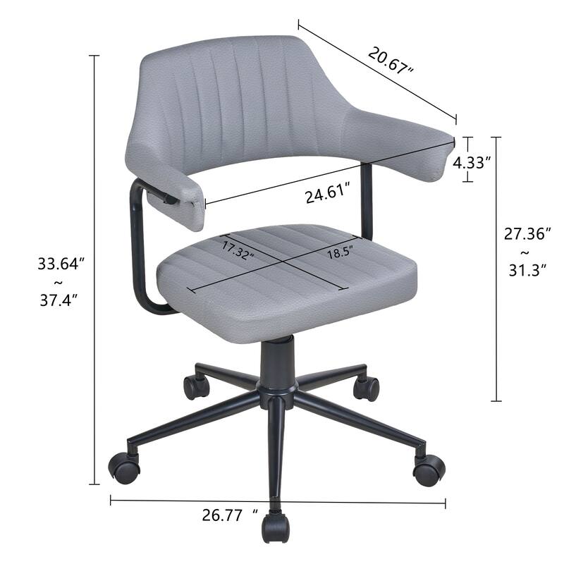 Javlergo Swivel Desk Chair with Padded Seat and Armrests, Adjustable Height Padded Office Chair