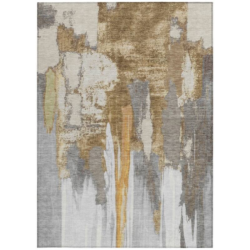 HomeRoots Abstract Transitional Rectangle Outdoor Rug