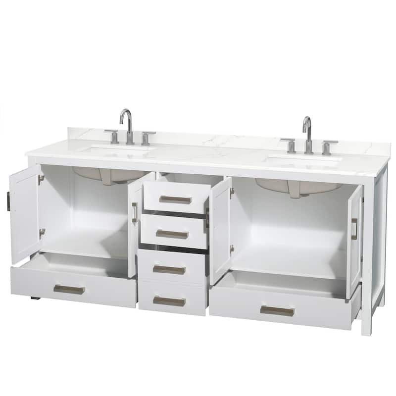 Wyndham Collection WCS141480D-QTZ-US3MXX Sheffield 80" Free Standing