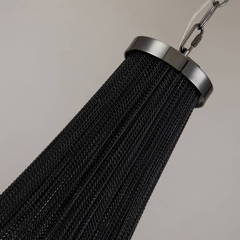 Modern 8-Light Tassel Chain Empire Chandelier With Chrome Finish