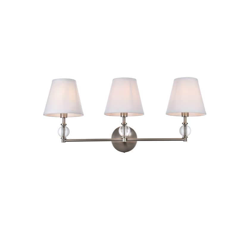 Bella 3 Light Bath Sconce with White Fabric Shade