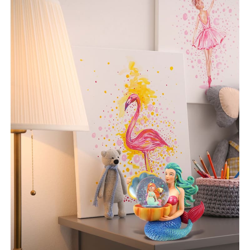 CoTa Global Mermaid Snow Globe Figurine with Sparkling Glitter - 45mm - 4.25″Lx2.75″Wx4″H