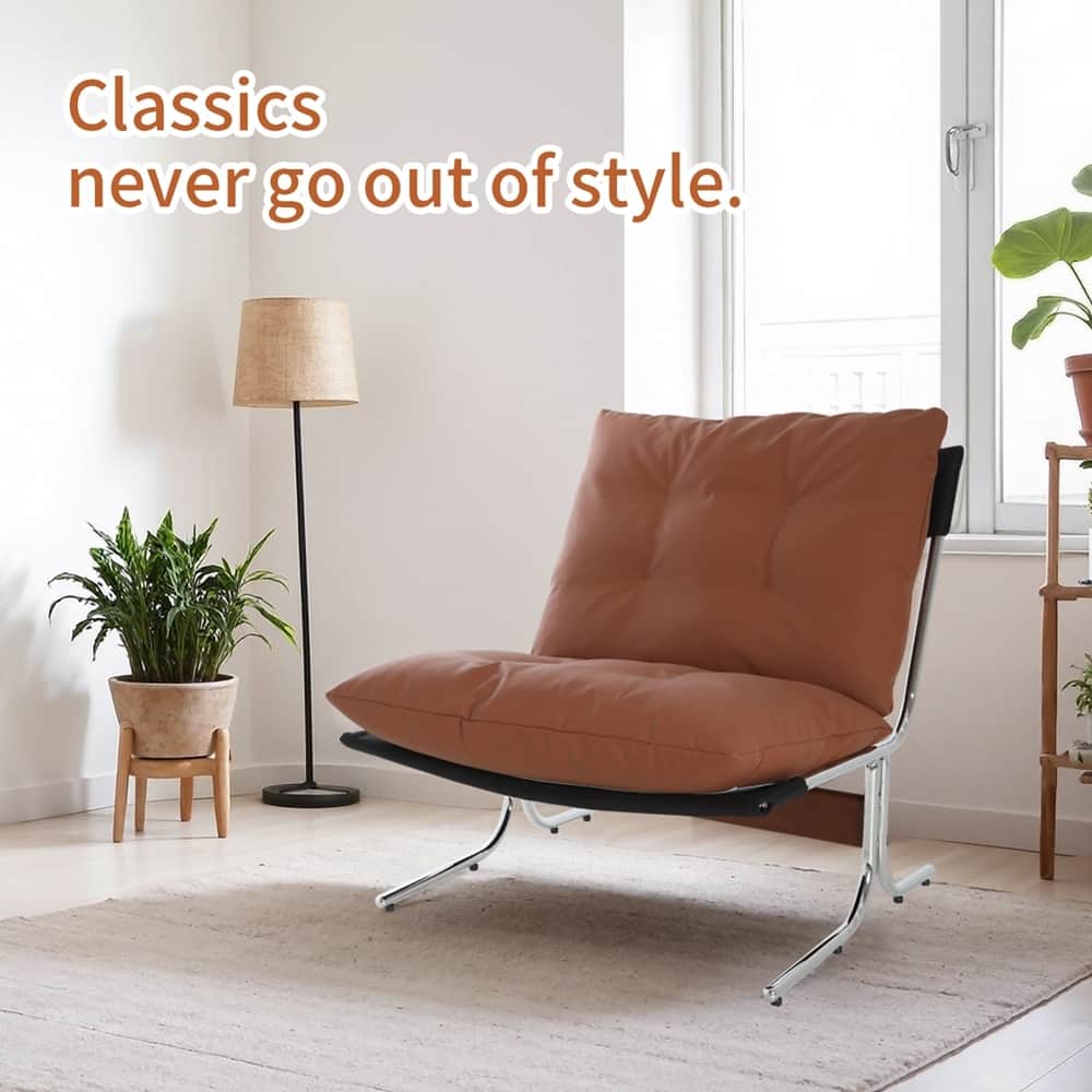 Living Room Chairs with Metal Legs and Soft Padded