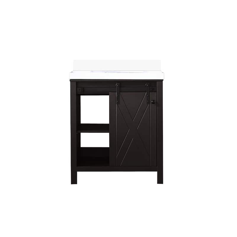 Marsyas 30 in W x 22 in D Brown Bath Vanity and Cultured Marble Countertop