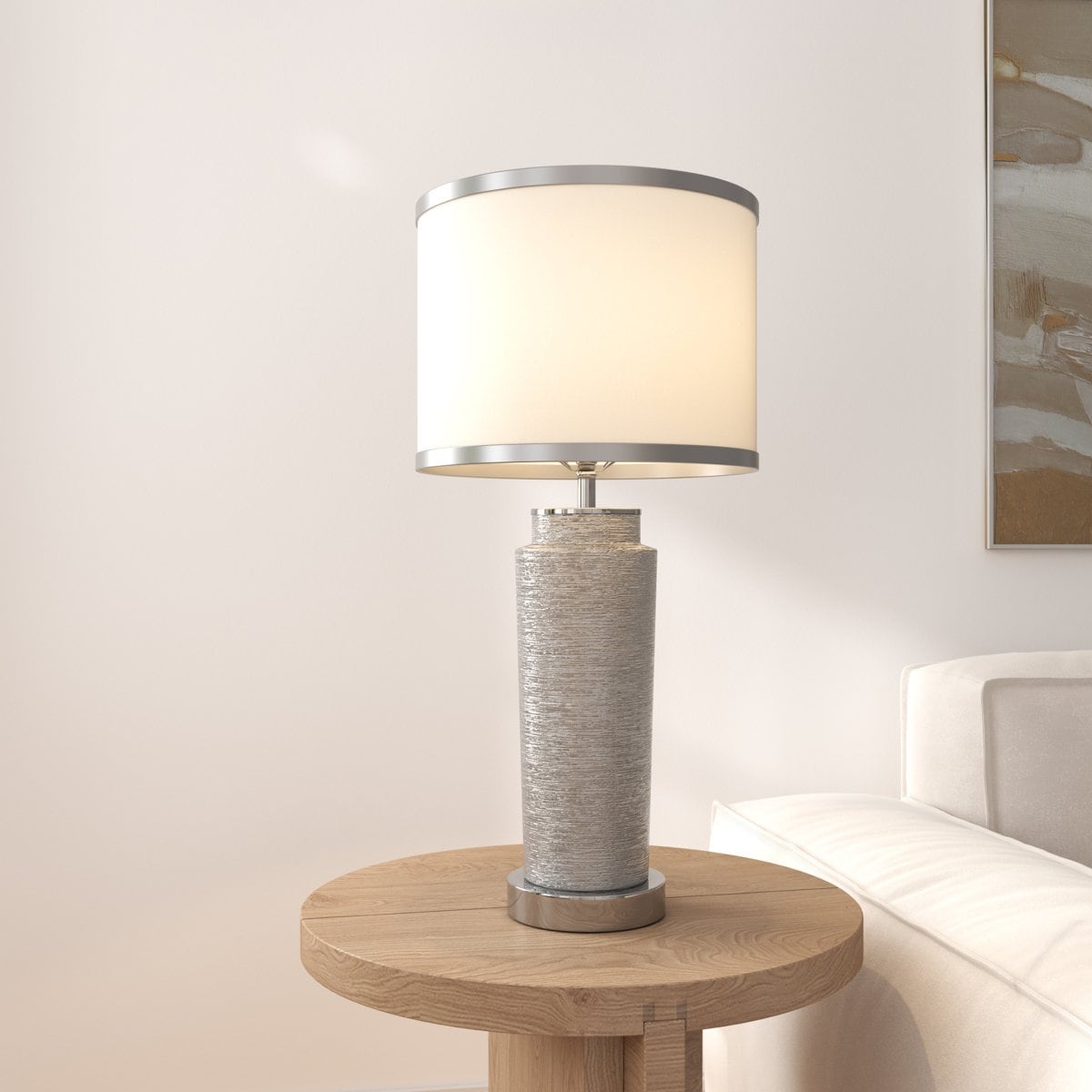 Acroma 25" Modern Ceramic Table Lamp with USB Ports - 1-light