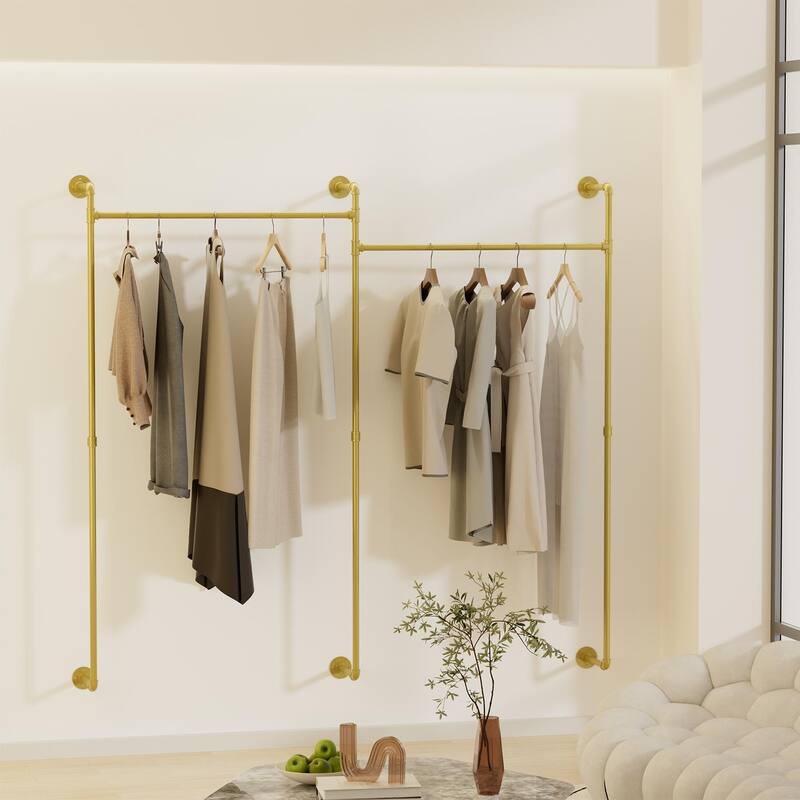 Industrial Pipe Wall Mounted Clothes Rack