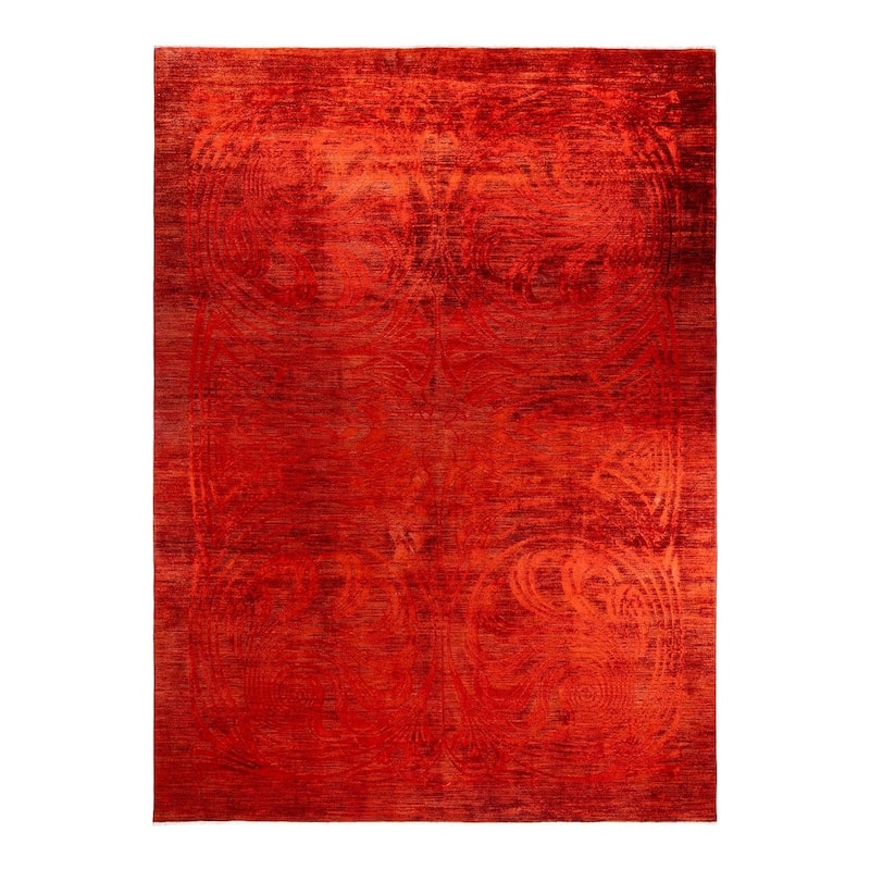 Contemporary Overdyed Wool Hand Knotted Area Rug - 9' 10" x 13' 4"