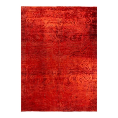 Contemporary Overdyed Wool Hand Knotted Area Rug - 9' 10" x 13' 4"