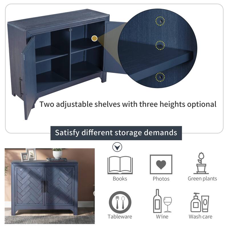 40" Modern Console Table Sofa Table for Living Room with 2 Shelves