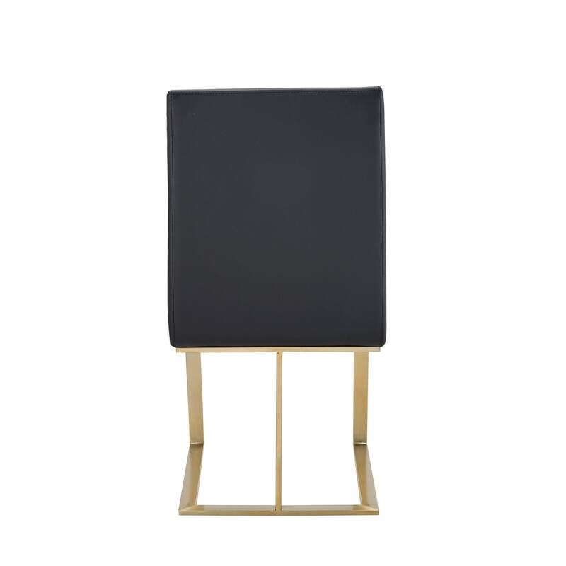 Modrest Frankie Modern Dark Grey Vegan Leather + Antique Brass Dining Chair