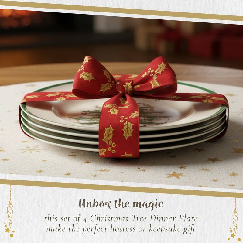 Spode Set of 4 Christmas Tree Plates