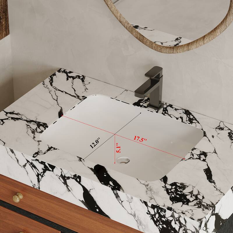 GDFStudio - Bristol Modern 29.9" Freestanding Bathroom Vanity with Sintered Stone Top, Ceramic Sink & Stainless Steel Legs