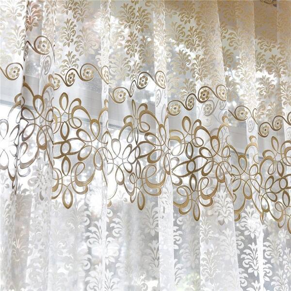 Modern Romantic Floral Sheer Tulle Window Door Curtains Window Drapes Home Decoration For Living Room Bedroom Overstock 31959901