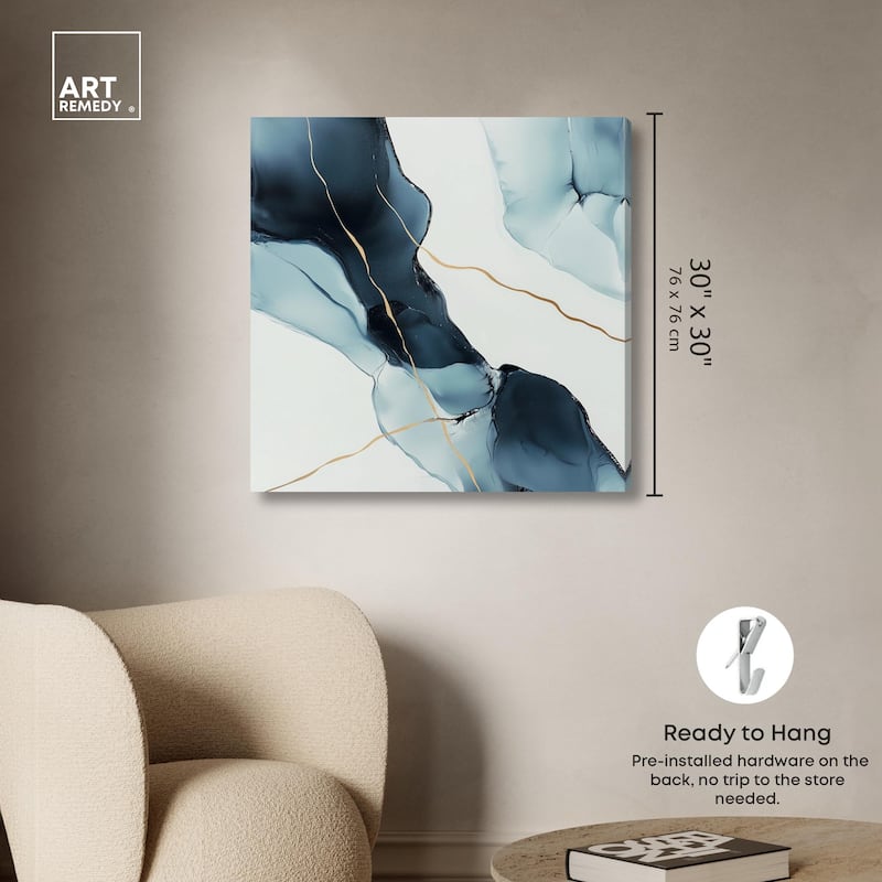 Cerulean Flow I Canvas by Art Remedy, Gallery Wrapped