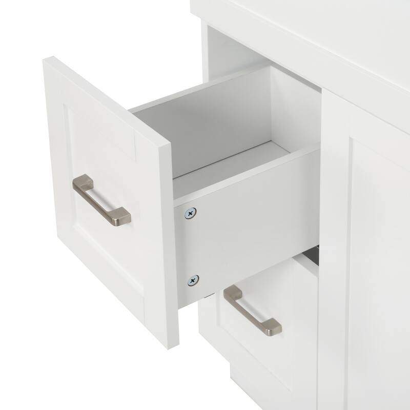 30" Bathroom Vanity Cabinet with 2 Doors & 2 Drawers, Soft-Close Hidden Slides and Adjustable Shelf