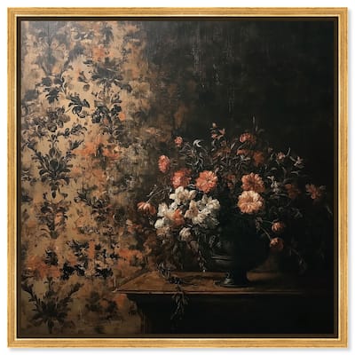 Dark Floral Elegance Canvas by Art Remedy