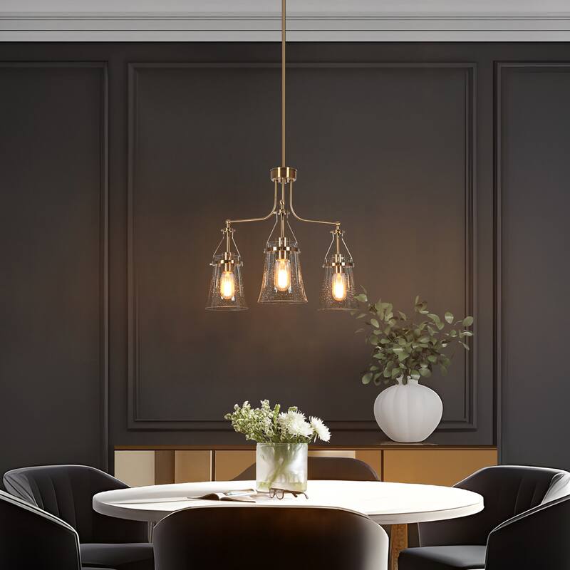 Haye Modern 3-Light Wheel Chandelier Cluster Pendant Lights for Kitchen Island - D 21.3" x H 16.9"