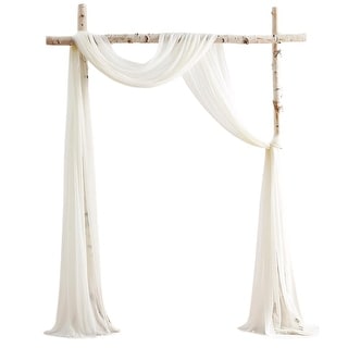 3 Panels Wedding Arch Draping Fabric, 2.5x19.5 ft Chiffon Draping Fabric, Wedding Arbor Drapery for Ceremony Reception