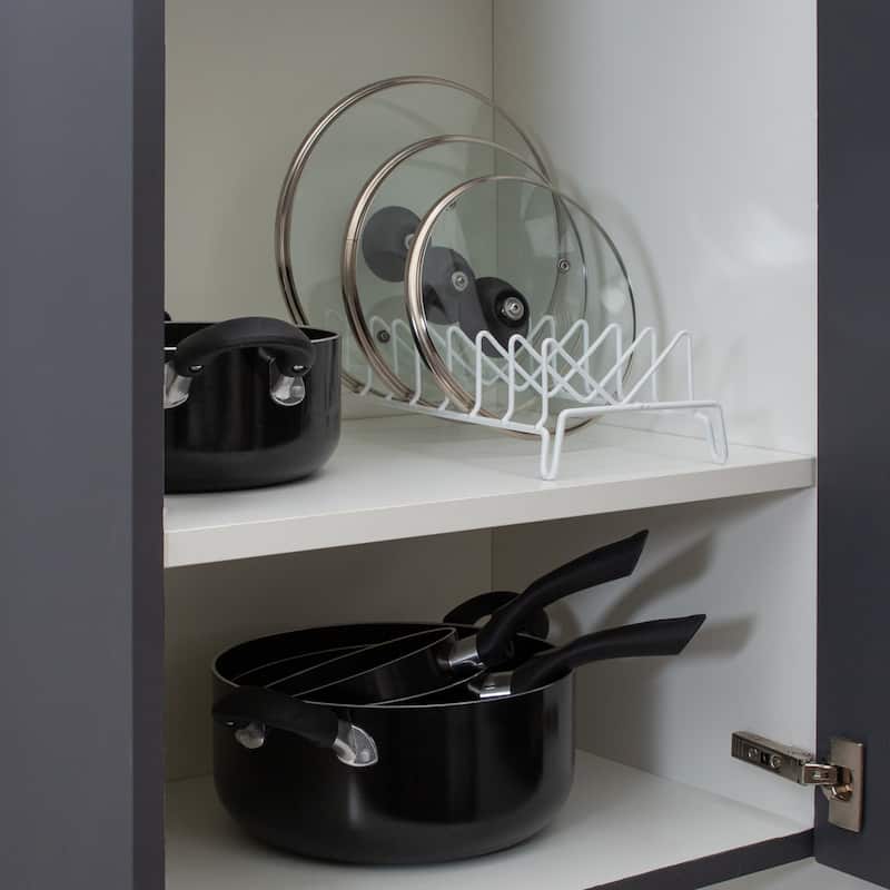 Kitchen Details Lid Organizer in White - 13.98" x 6.69" x 5.51"