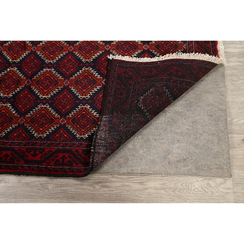 Decorative Geometric Balouch Persian Area Rug Hand-knotted Wool Carpet - 3'4" x 6'4"