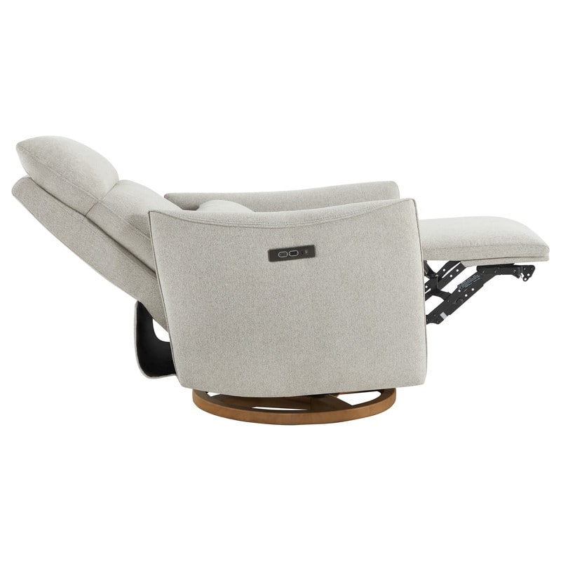 Spruce & Spring Power Swivel Recliner Chair Dual-Motor Nursery Glider with Lumber Pillow