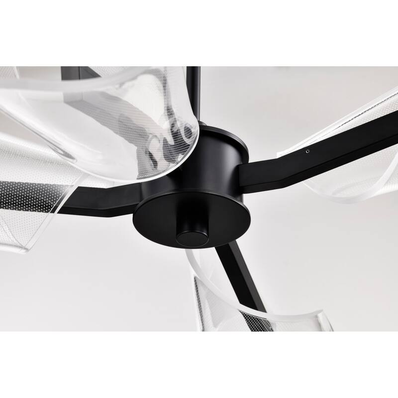 Sedona 27 Inch 4 Light LED Chandelier Matte Black Silk Screened Acrylic Lens