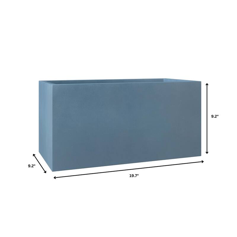 Bloom 3-Piece Rectangular Fiberstone and MGO Clay Planter Pot Set