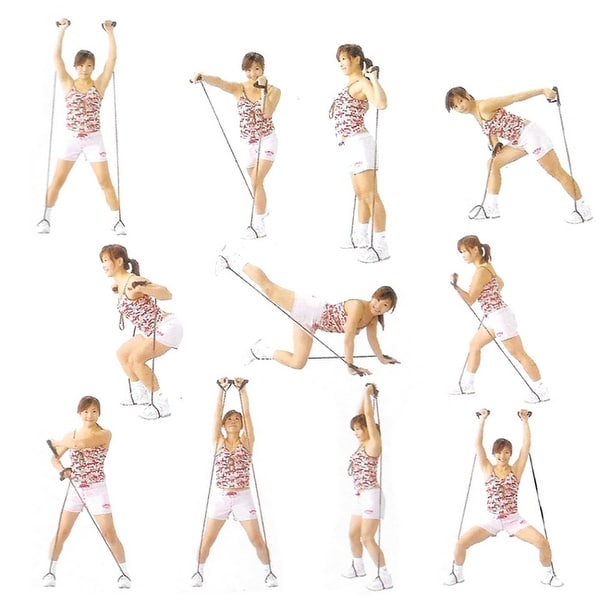 1 Pair Women Yoga Pedal Pull Rope Fitness Workout Exercise