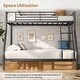 preview thumbnail 1 of 6, Metal Bunk Bed, Twin Over Full Size Support Black
