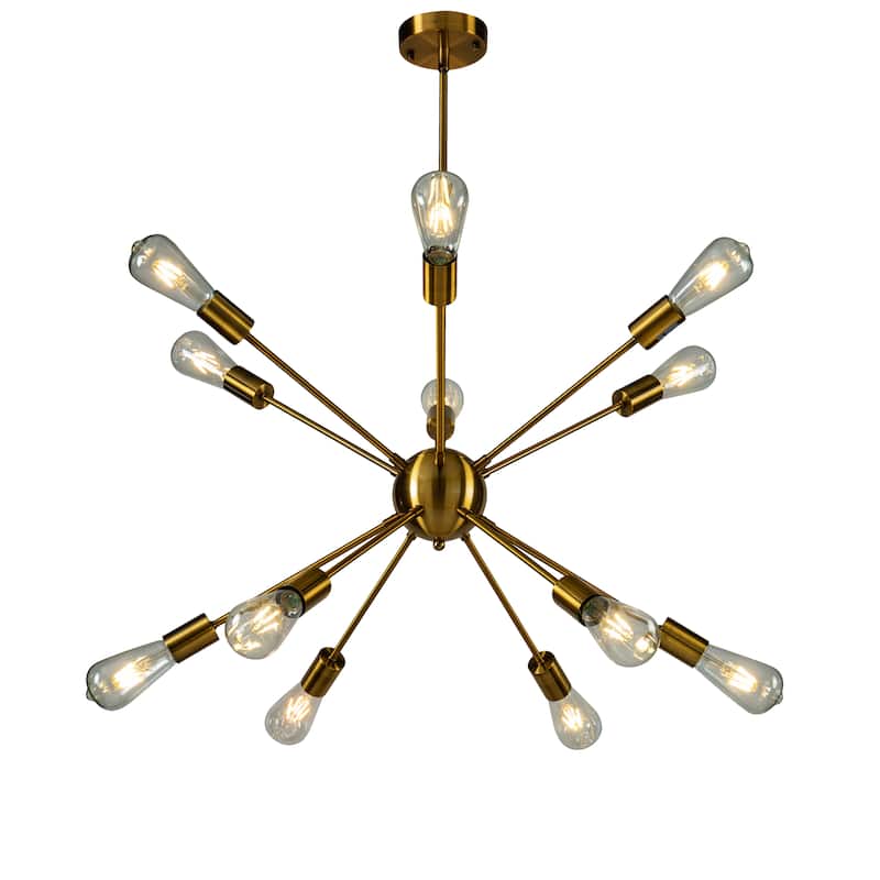 12-Lights Interior Modern Sputnik Sphere Chandelier Indoor Lighting - Antique Bronze