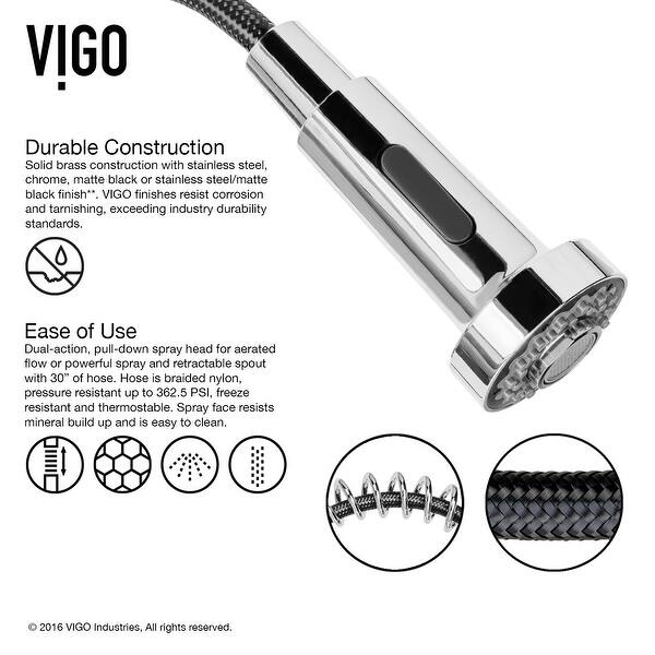 Vigo Edison Chrome Pull Down Spray Kitchen Faucet On Sale Overstock 2149467