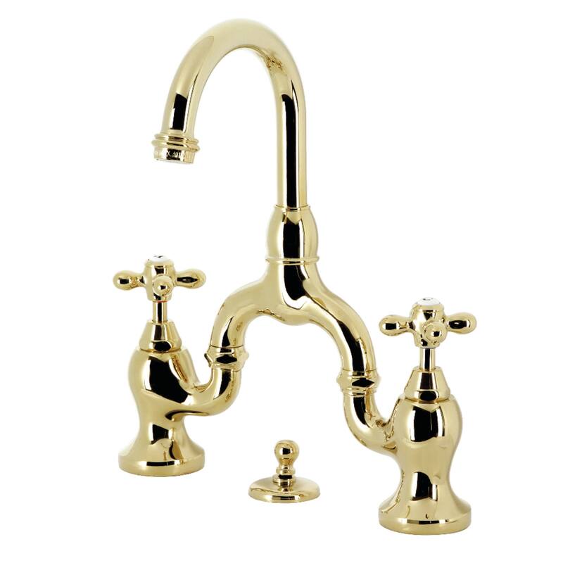 Kingston Brass KS799.AX English Country 1.2 GPM Bridge Bathroom Faucet - Polished Brass