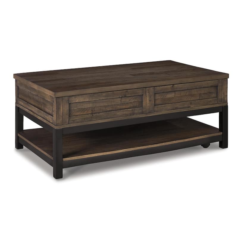 Johurst Grayish Brown Casual Rectangular Lift Top Cocktail Table