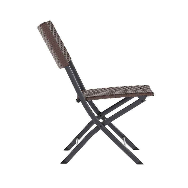 3PC Indoor/Outdoor PE Rattan Folding Bistro Set