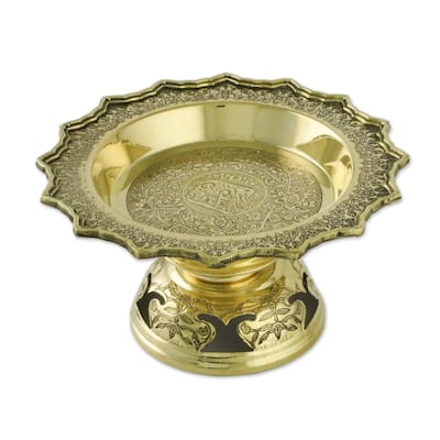 Novica Handmade Forest Elephant Brass Decorative Bowl