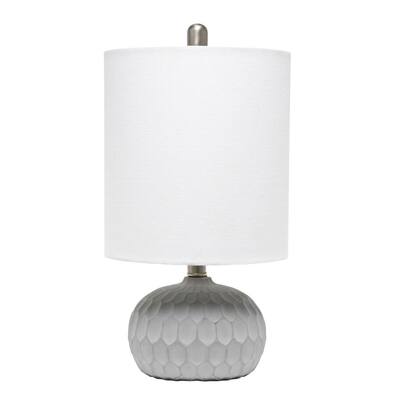 Elegant Designs Cement Base Table Lamp with Long Drum Shade - 10.5x11x14