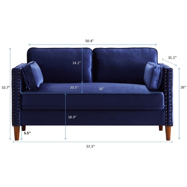 Admore 31.1'' Velvet Square Arm Sofa - 32.7'' H x 31.1'' W x 57.5'' D