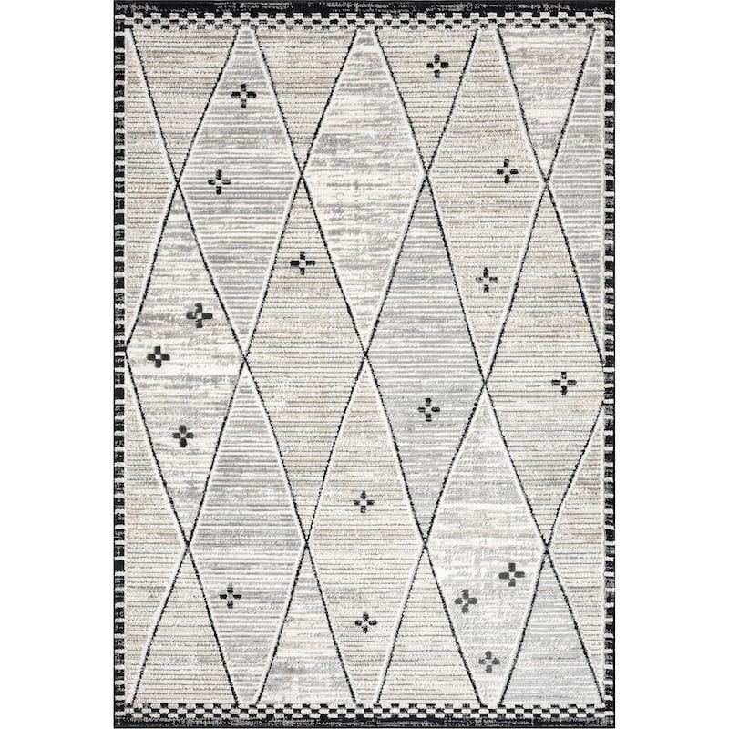 Abani Viva VIV150A Cream Grey Farmhouse Area Rug