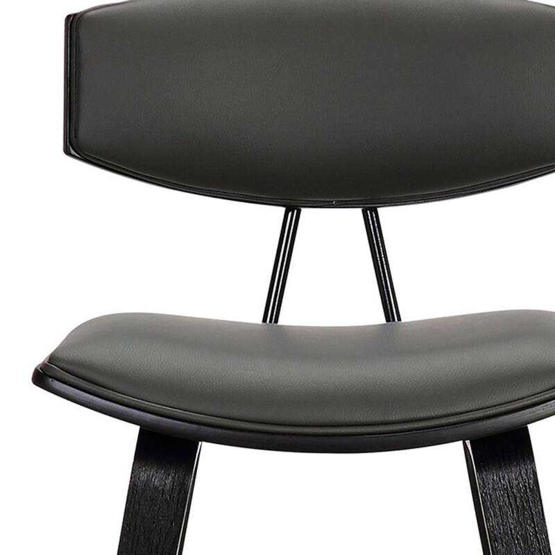 Iron Low Back Fabric Counter Bar Stool with Footrest and Wood Finish - 19” x 16” x 36” (D x W x H)