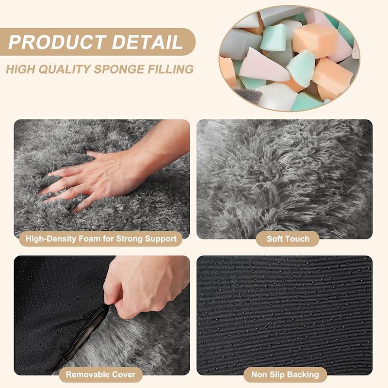 Bean Bag Chair, Plush Armrest Beanbag Sofa, Cozy Lounge Seat