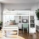 preview thumbnail 20 of 36, Elegant Style Twin Size Loft Bed with a Stand-alone Bed, Storage Staircase, Desk, Shelves and Drawers, Solid Construction, Gray White
