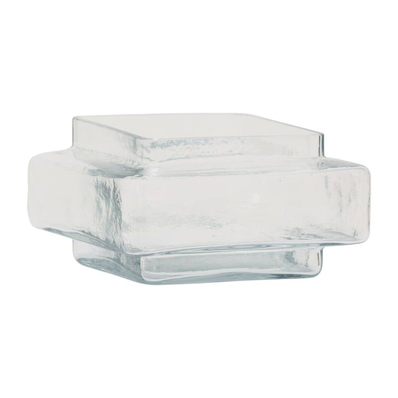 Hammered Glass Tealight Holder - 4.5" - Clear