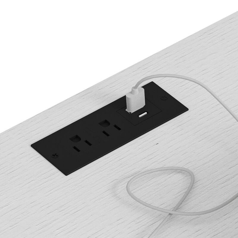 Nightstand with Charging Station,2 USB,Type C,Drawer,Adjustable Shelf