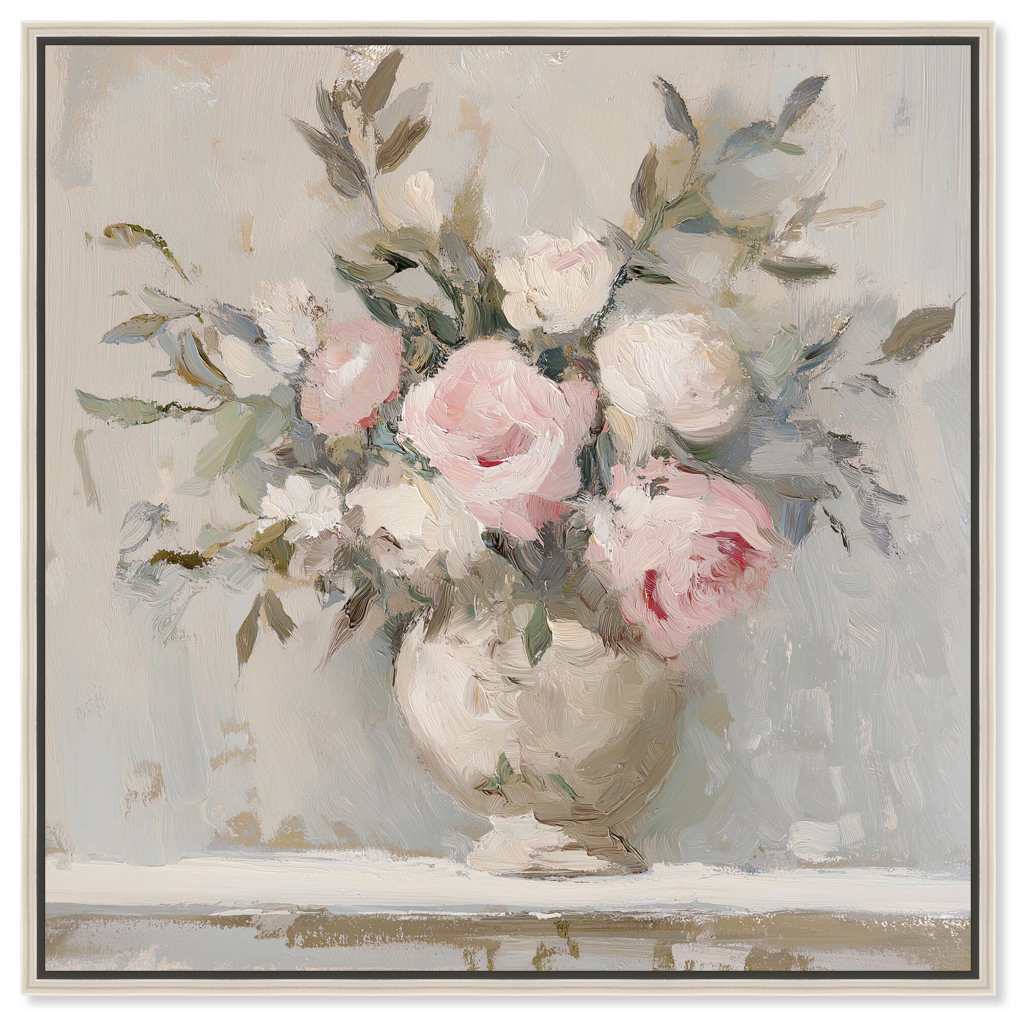 Room Flowers I Botanical Art Framed Canvas Print by Art Remedy