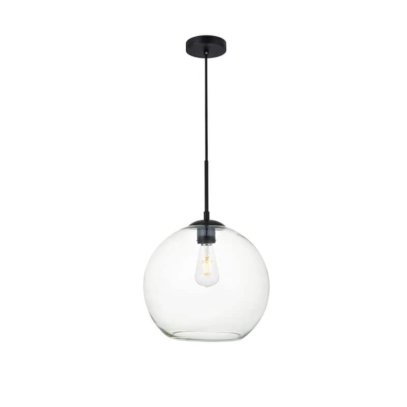 1-Light 12-inch Clear Glass Pendant