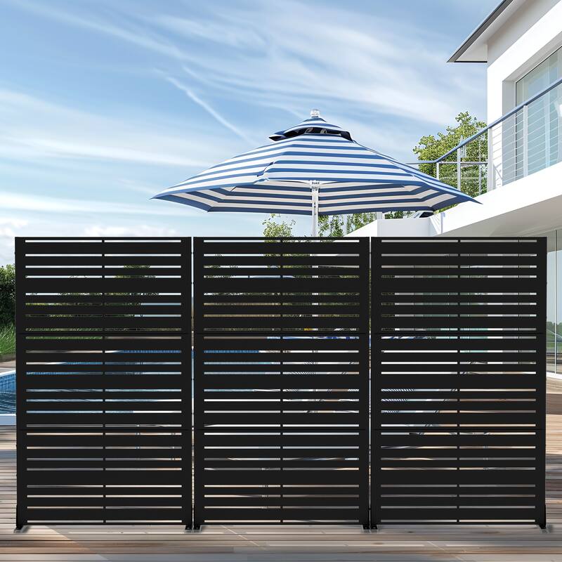 Outdoor Privacy Screen Metal Privacy Screen Panel Free Standing - 72*47