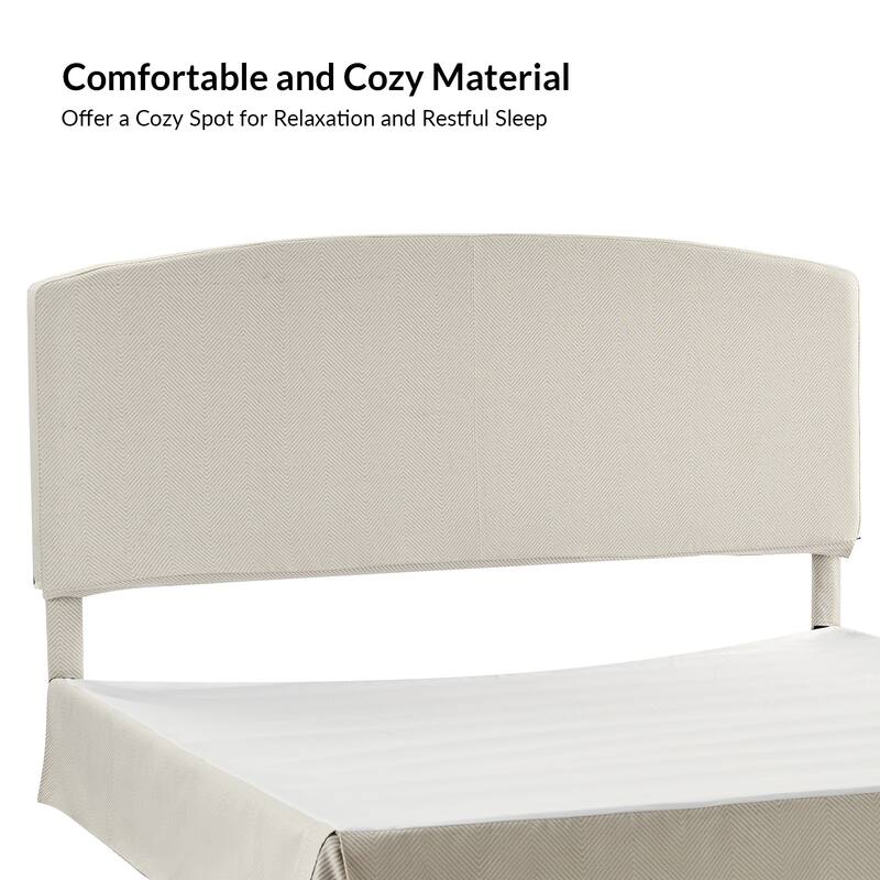 Knut Traditional 2 Piece Bedroom Upholstered Platform Bed with Washable Slipcover Set-QB by HULALA HOME
