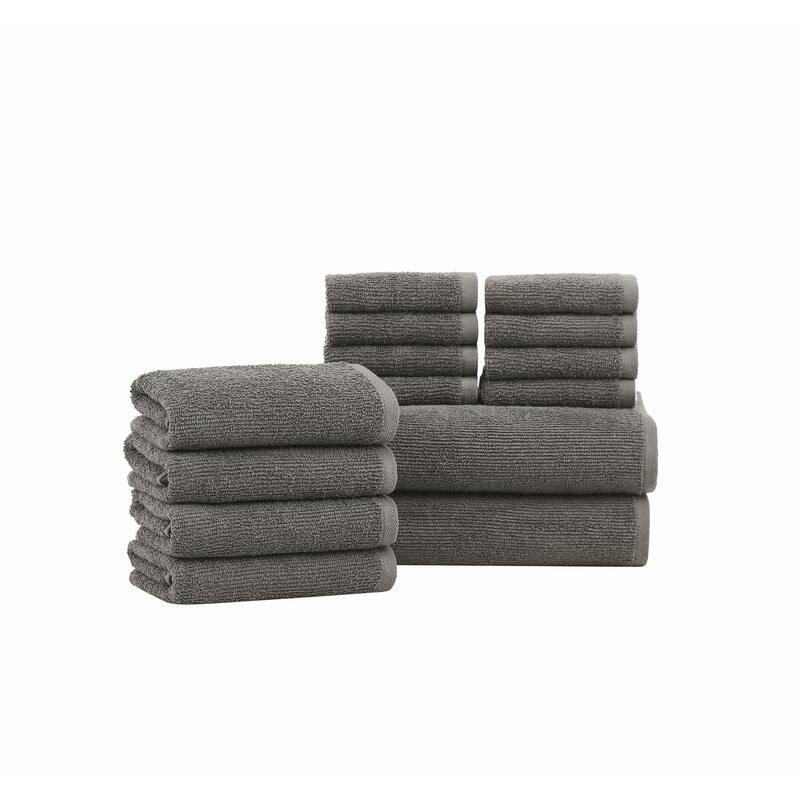 Brooklyn Loom Everyday Ribbed 14 Piece Towel Set