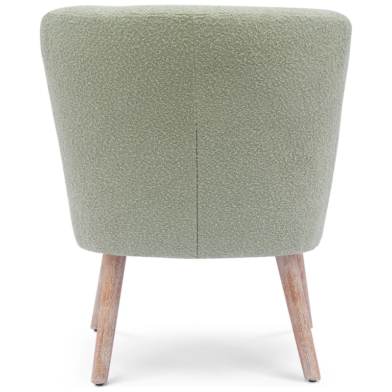 Boucle Polyester Upholstered Armless Accent Chair - Stain Resistant (Set of 2)